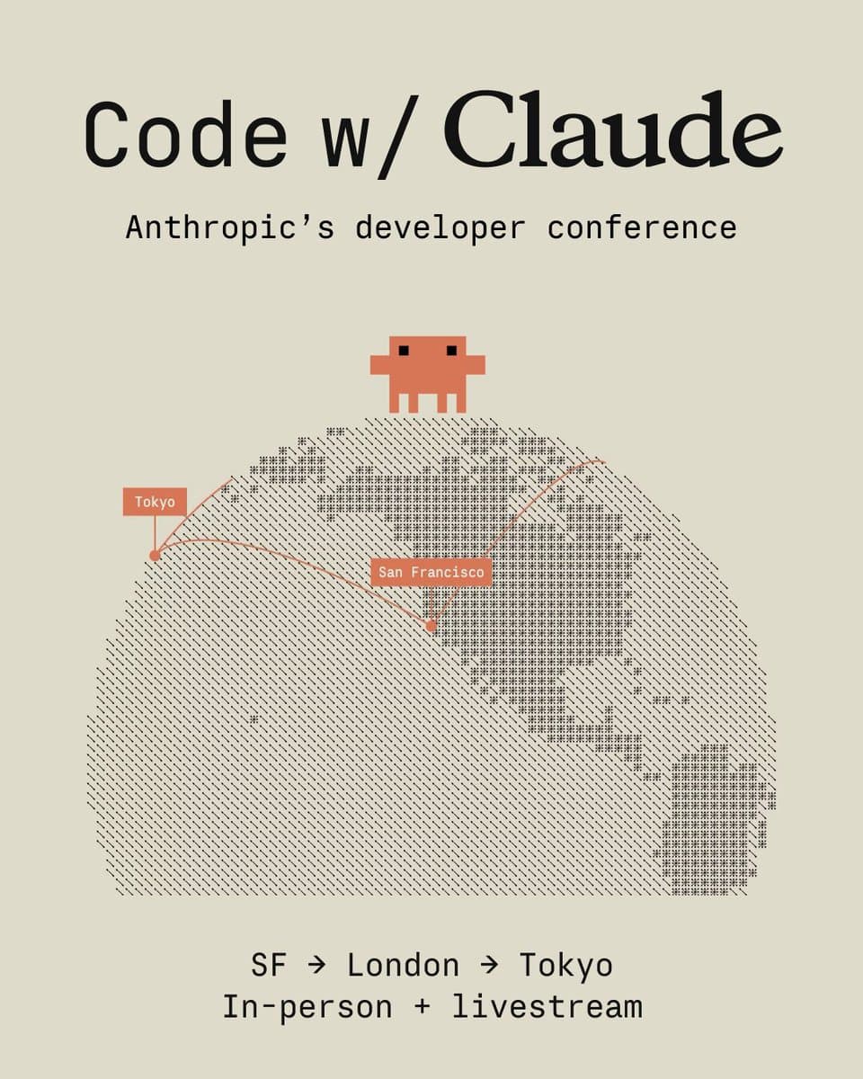 @claudeai: Hội nghị nhà phát triển "Code with Claude" trở lại vào tuần tới